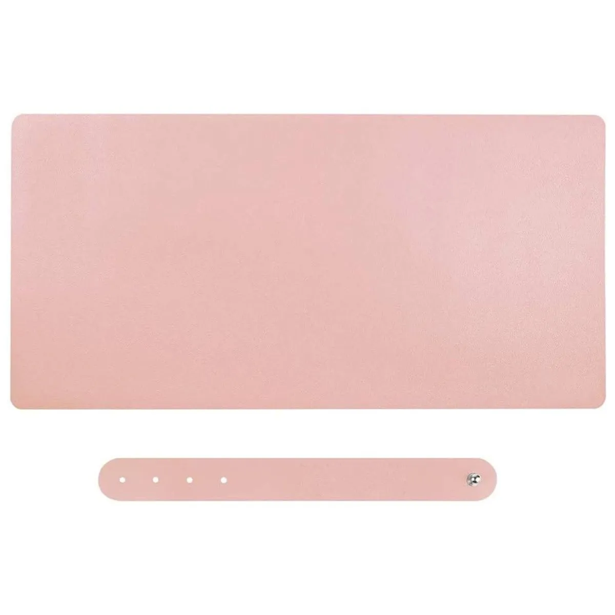 Dual Sided Desk Pad Large Mouse Pad Waterproof Wipeable Writing Mat - pink+grey