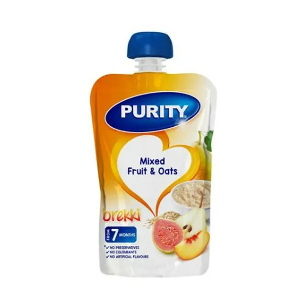Purity Mixed Fruit & Oats Baby Food Pouches - 24 x 110ml