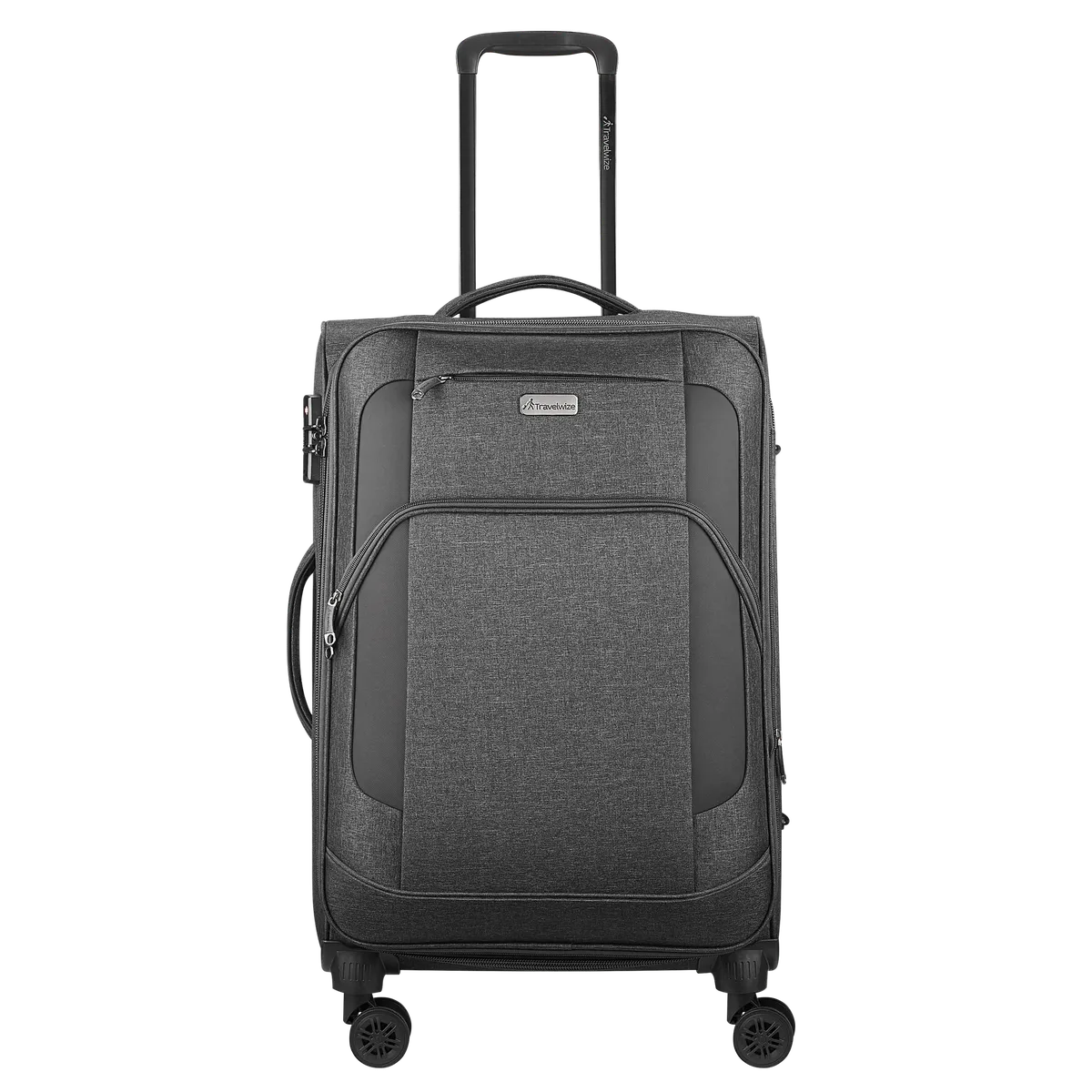 Travelwize Aurora 65cm Medium Luggage 4-Wheel Spinner Trolley Case - Grey Melange