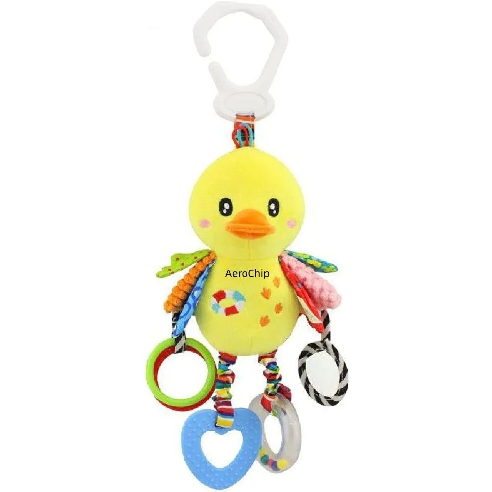 Baby Car Seat Stroller Toys Plush Hanging Animal Stuffed Rattle WithTeether
