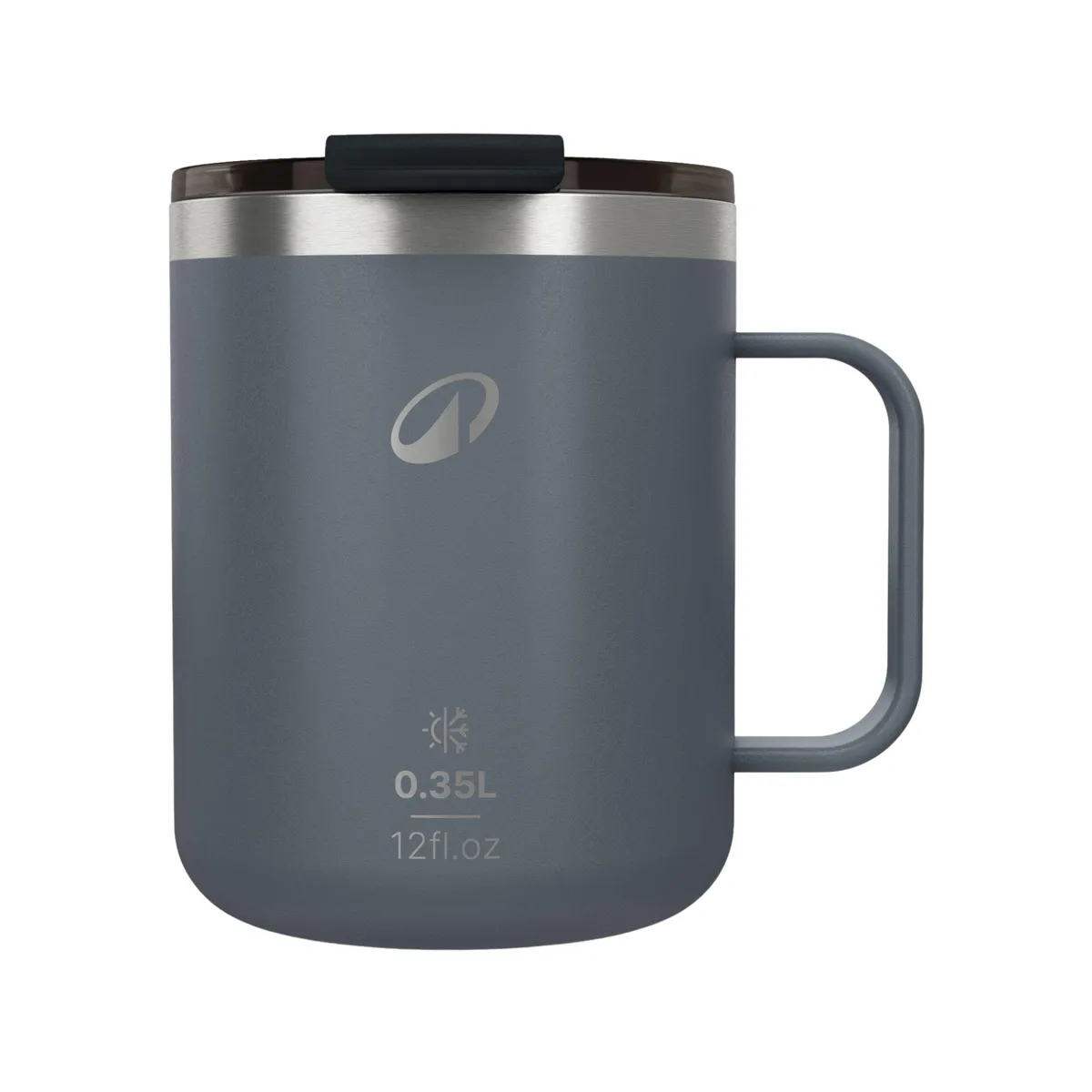 Quechua 900 Insulated 0.35 L Stainless Steel Flask for Camping, Hiking-Grey