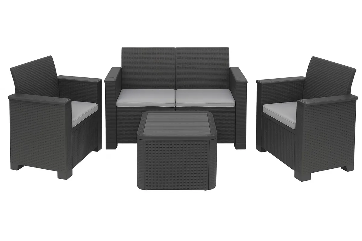 Jabulani 4-Piece Rattan Patio Set with Cushions