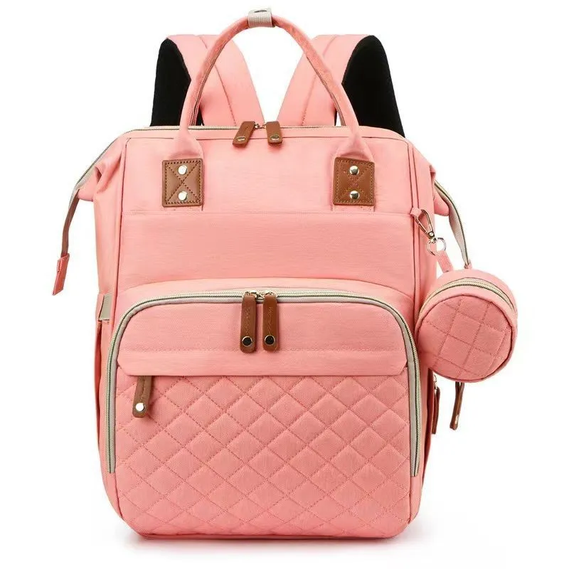 New Stylish Multi-Functional Baby Diaper Bag & Bed - Pink