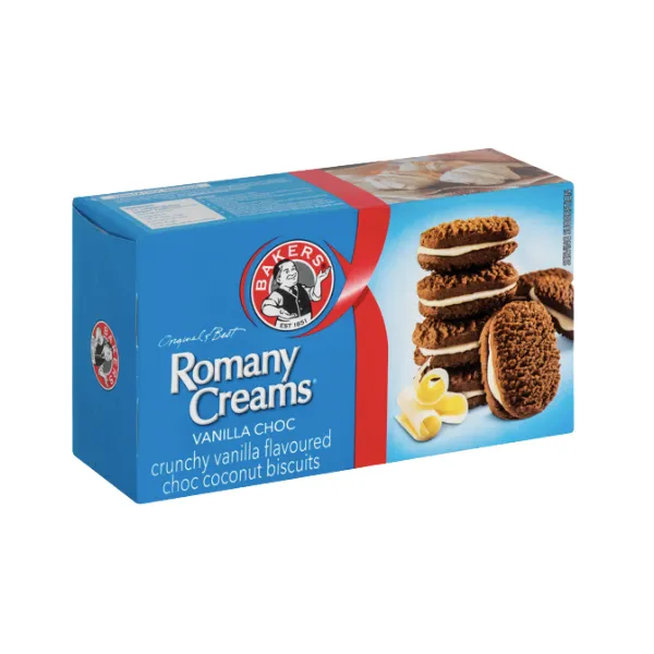 Bakers Romany Creams Vanilla Chocolate Biscuits 200g - Pack of 4