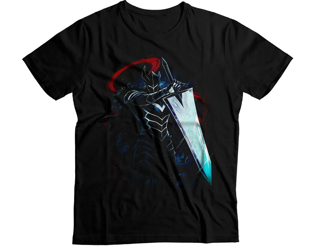Knight Armour Shiny Sword Action Graphic T-Shirt