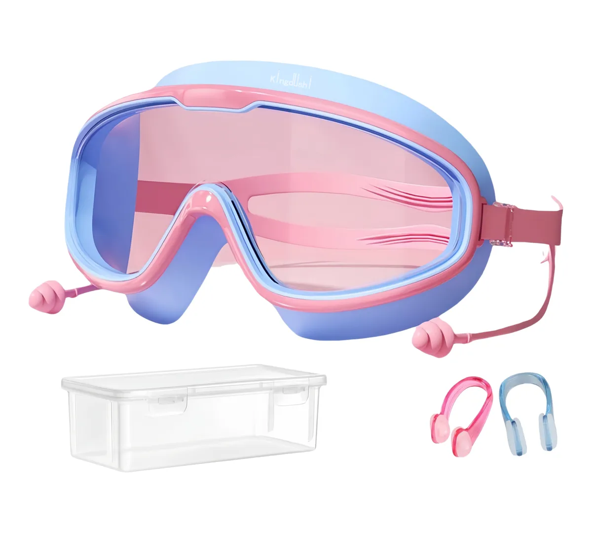 Kingdushi HD Anti-Fog Waterproof Swim Goggles Set For Kids