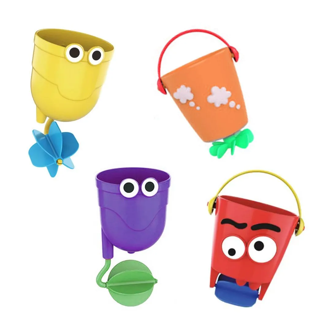 4PCS Baby Bath Toys Water Bath Tub Cups Set Gift for Kids Infants Toddler