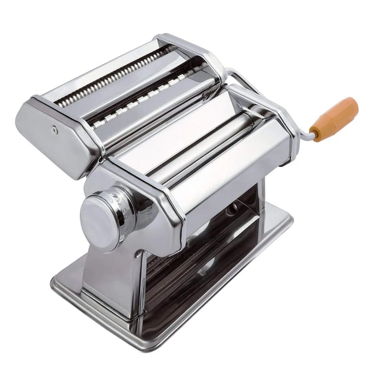 Stainless Steel Manual Pasta Maker with 9 Thickness Settings - Silver 15cm