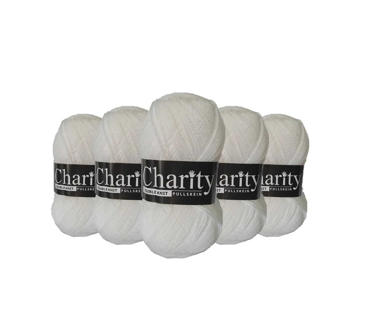 Elle Wool - Charity Double Knit Yarn (5 x 100g Pack) - 001 White