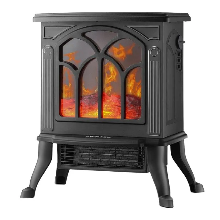Electric Fireplace Heater Freestanding Mantel Space Heater w/ Flame Effect