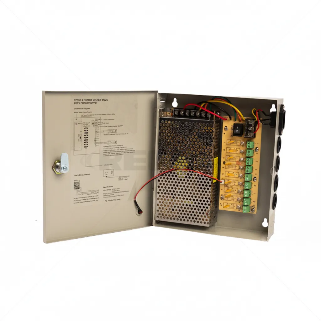 CCTV Power Supply Unit 9 Way 10A Distribution Box with Lock