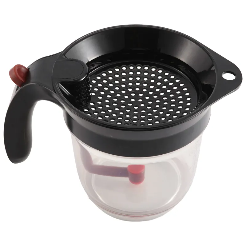1000ML Oil Separator Measuring Cup and Strainer with Bottom Release