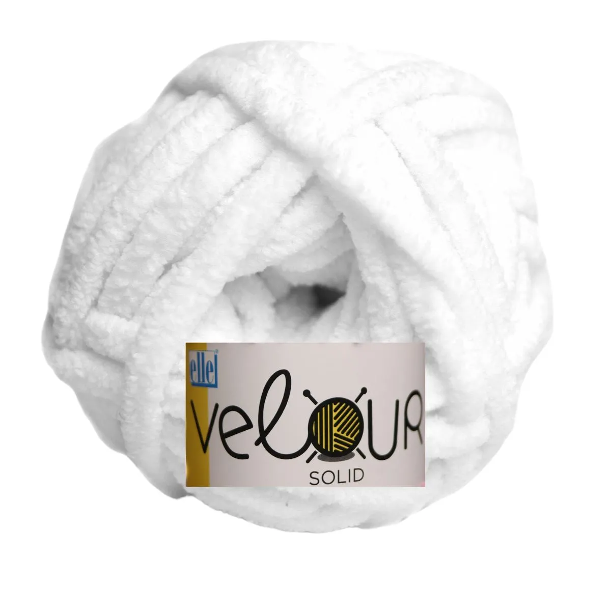 Elle Velour (5 x 100g) 100% Polyester Yarn - 001 White