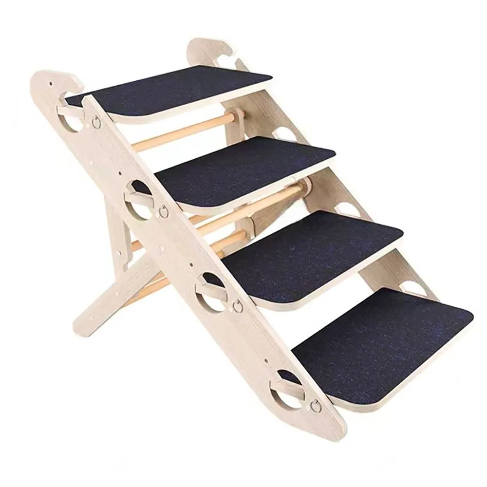 Foldable Pet Ramp For Dog/Cat Convertible Adjustable Pet Steps Pet Ladder
