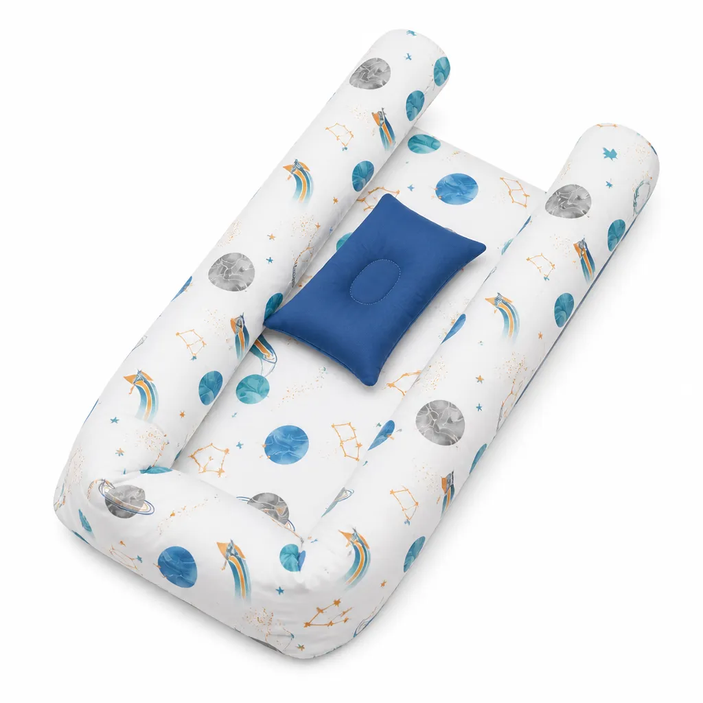 Baby Nest for Newborns Space Theme with Planets and Rockets Design