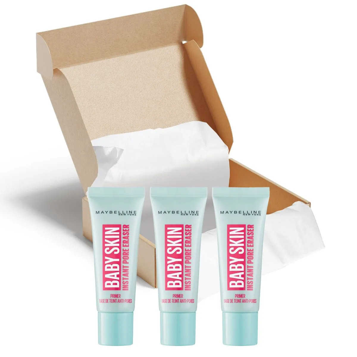 Maybelline Baby Skin Primer Instant Pore Eraser 3 Pack - 3 Piece Bundle Set