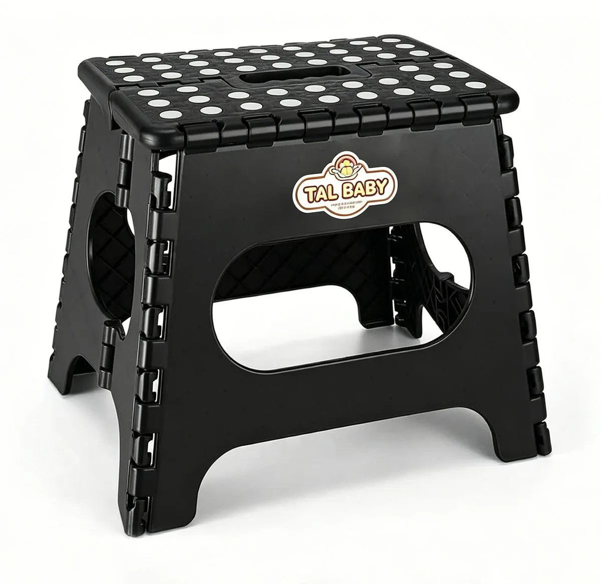 Heavy Duty Plastic Step Stool Foldable Step Stool - Black