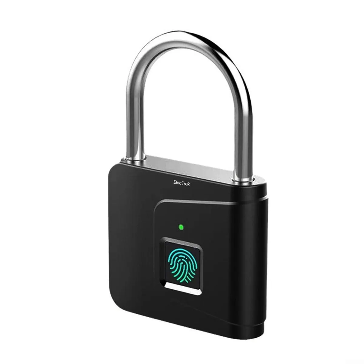 Fingerprint Padlock Multifunctional Portable,Mini Waterproof Smart Lock - Black