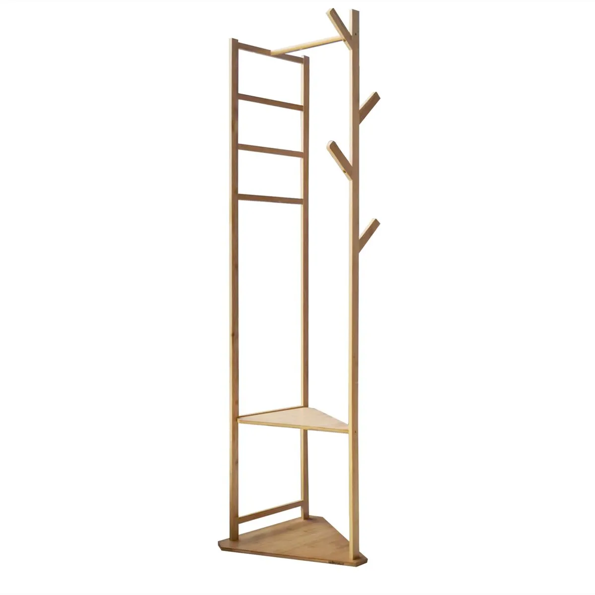 156cm Bamboo Multi-functional Floor Standing Coat Rack
