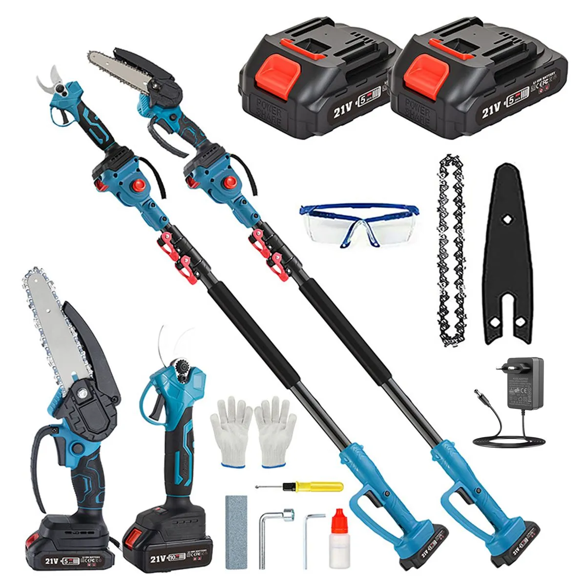 thl Electric Pole Saw & Pruning Shears Combo Kit,Chainsaw for Tree Trimming