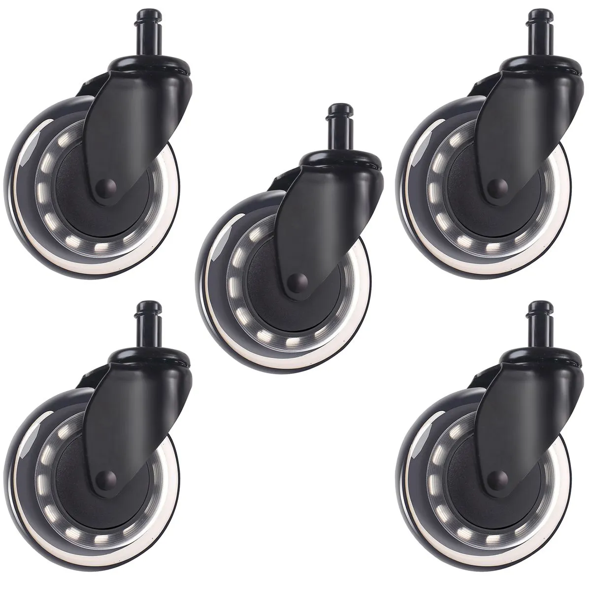 T4U Office Chair Castor Wheels with Bearing Guard (All Floors) (Set Of 5)