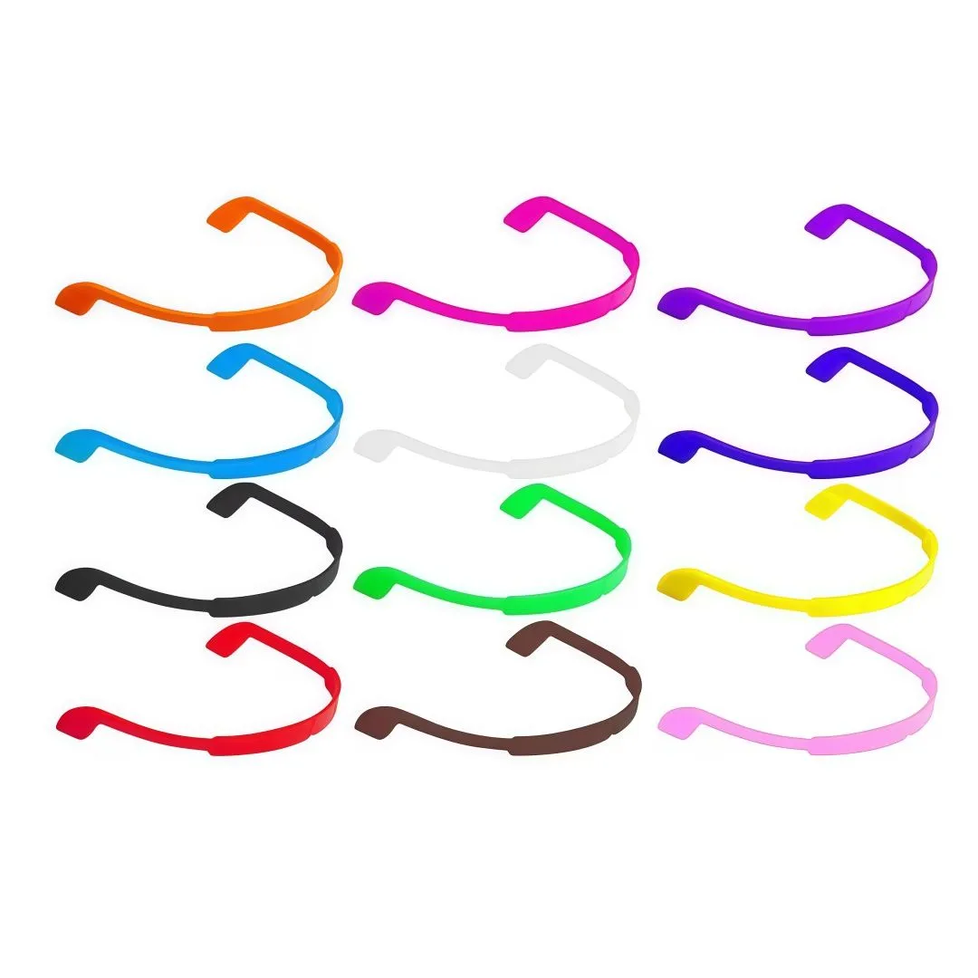 Silicone Elastic Glasses Straps Anti-Slip Adjustable Multicolor - 12 Pack