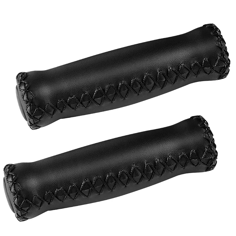 BikeHandlebarGrips,Hand-StitchedRetroBicycleGrips,Black