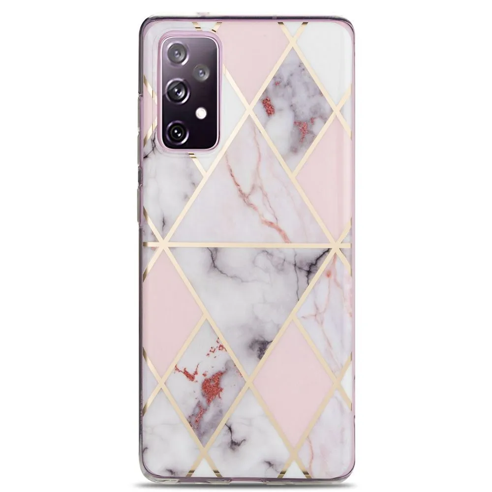 Geometric Fashionable Marble Design Phone Cover for Samsung A52 - Blush Granite