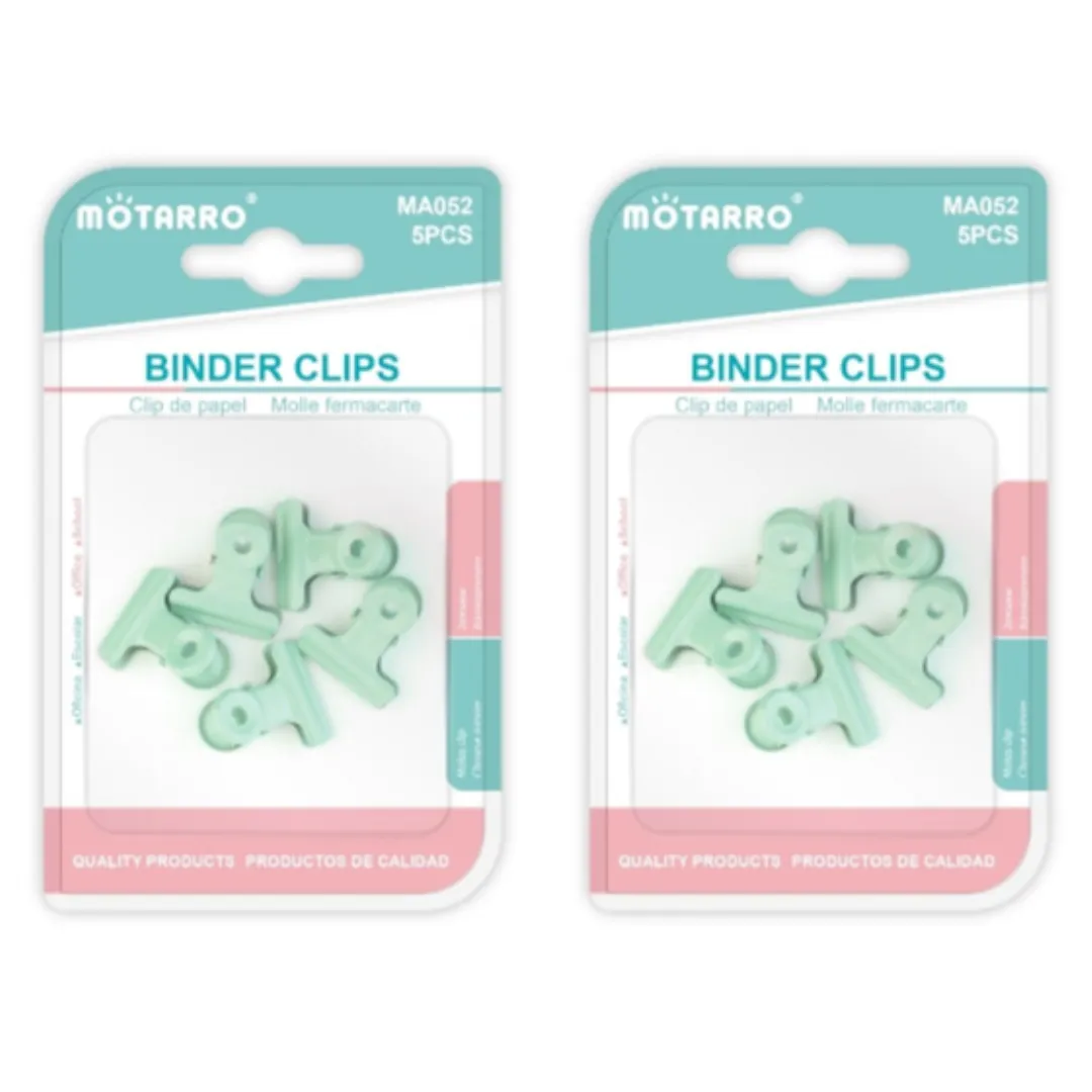 Motarro Binder Clips Pack 5PC - 2 Pack - Green