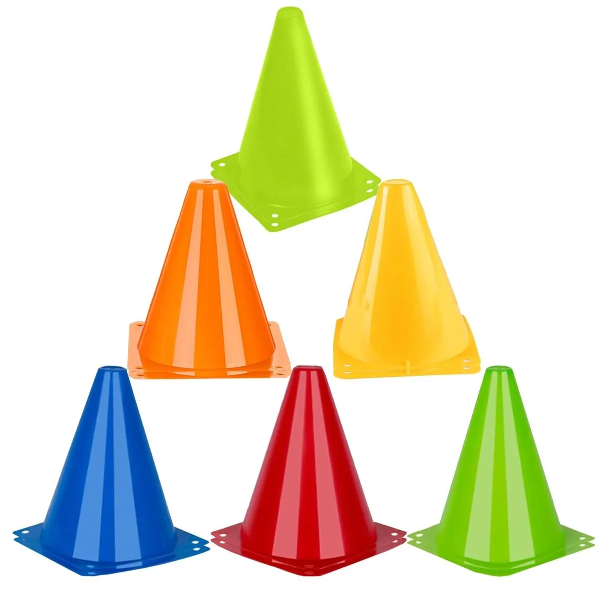 Training Cones 12 Pack with Mesh Bag, 7" Colorful Markers for Soccer Drills