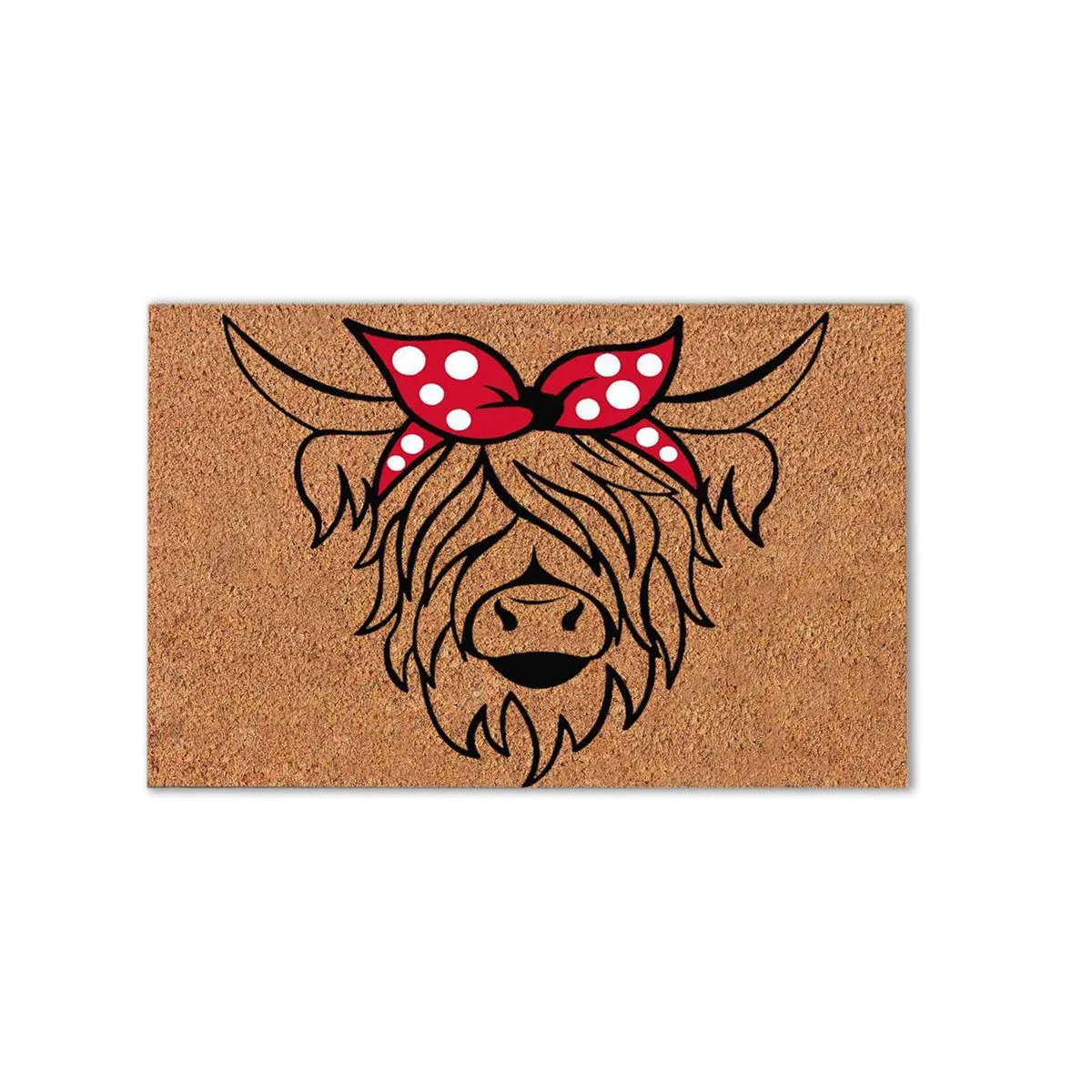 Joyful Doormat Non-Slip Highland Cow compatible with Indoor Outdoor