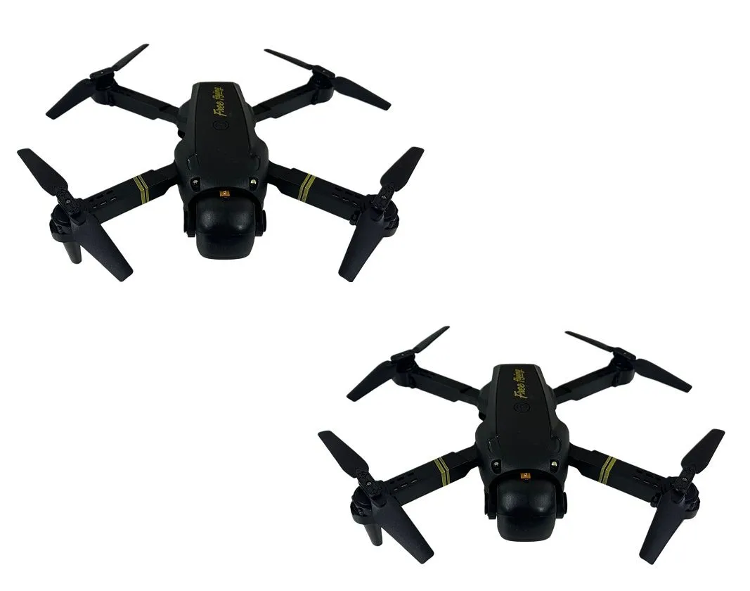 E100 PRO MAX Portable Foldable Drone - Set of 2 - Black