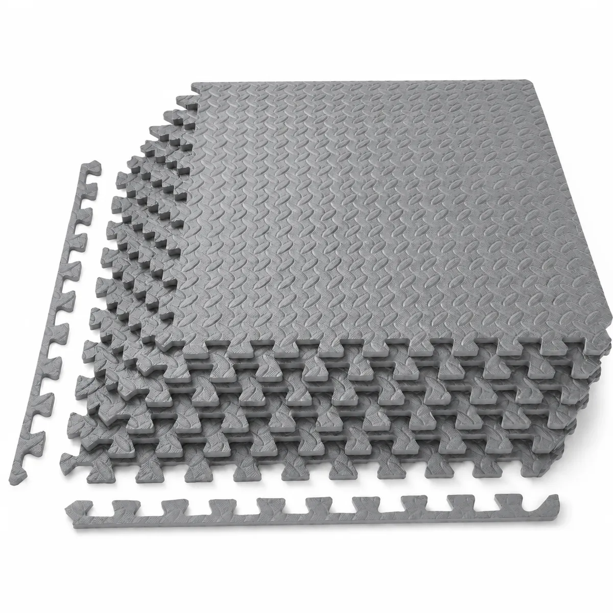 SKY-TOUCH Interlocking EVA Foam Floor Mats - 60x60cm - 6-Pack - Black