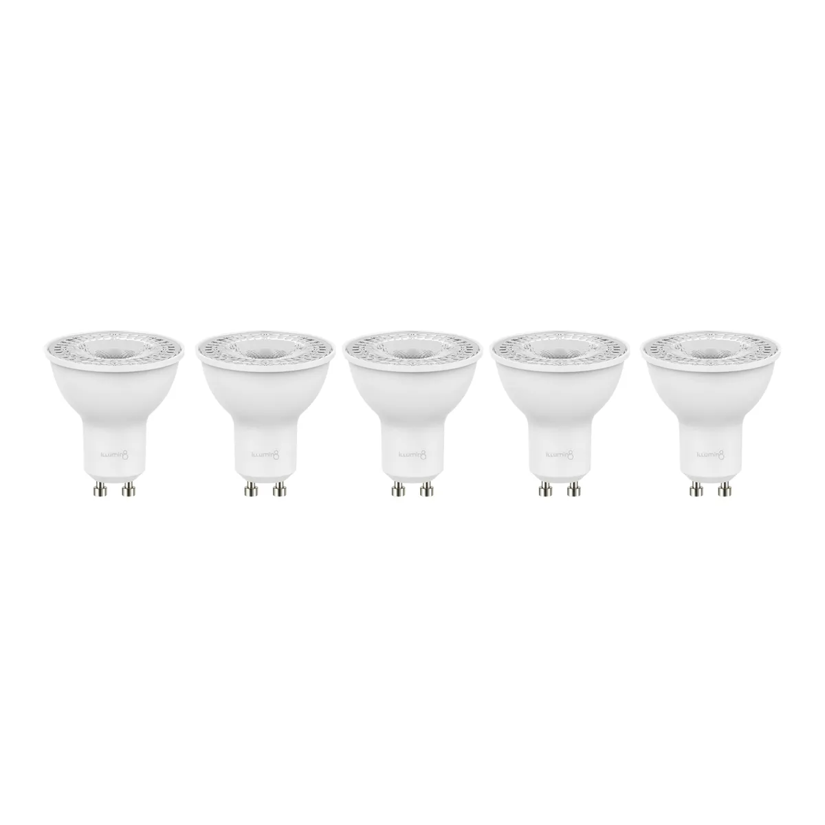 illumin8 GU10 7W LED Light Bulbs Warm White 3000K - 5 Pack