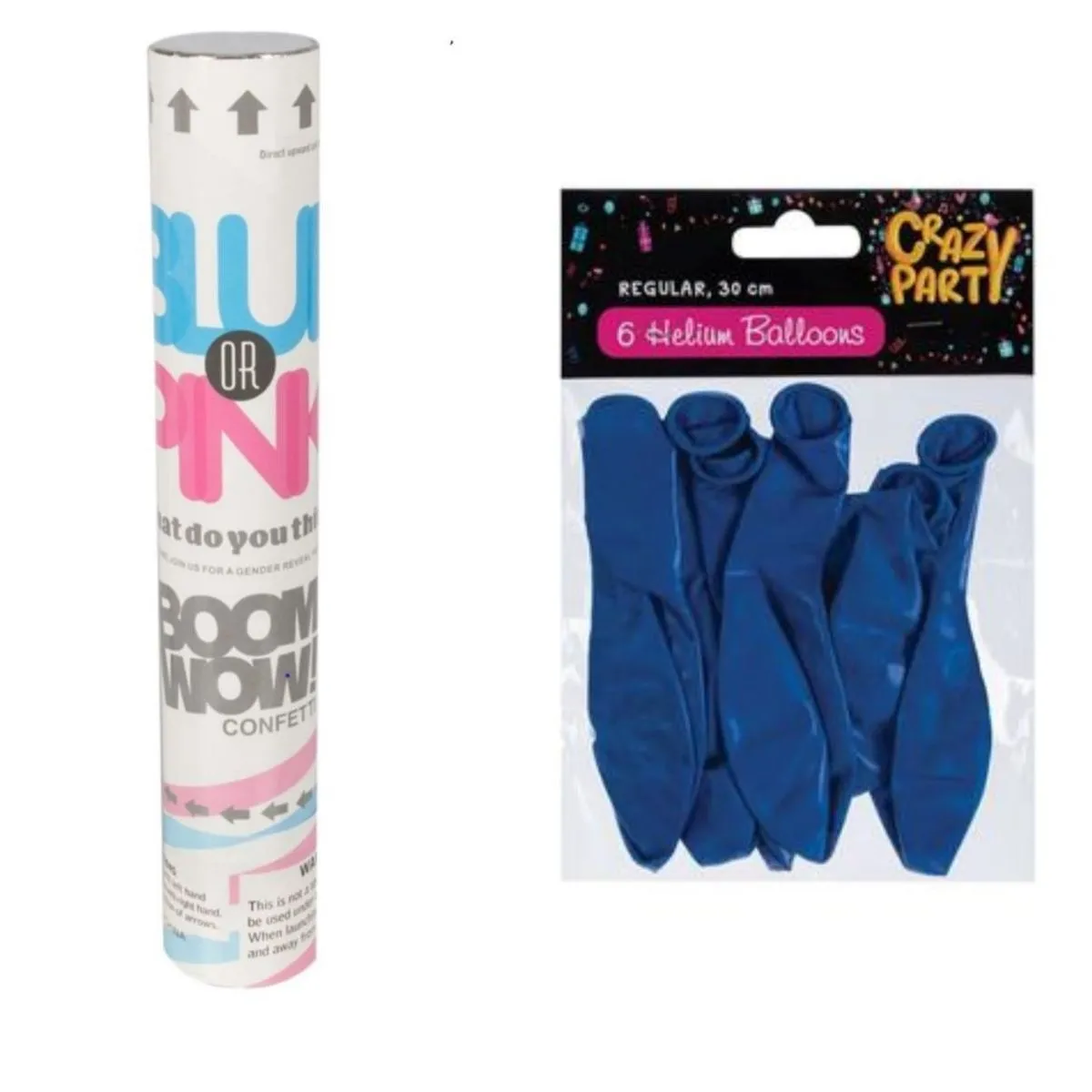 Gender Reveal Launching Confetti & Added Balloons - Blue