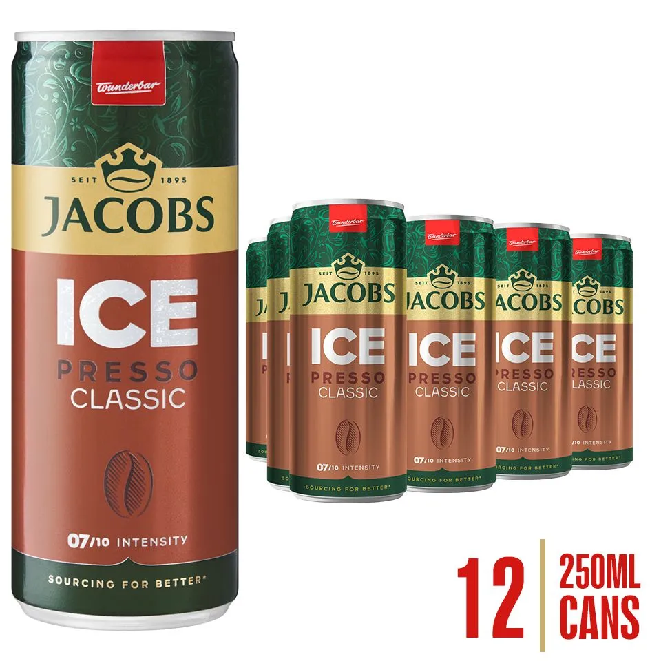 JACOBS Ice Presso Classic 250ml | Ready-to-Drink Iced Coffee | Pack of 12