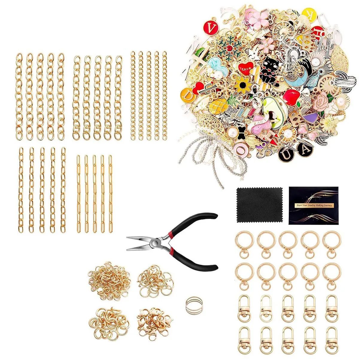 Charms Lip Gloss Keychain Making Kit Keychains Making DIY Tools 325 Piece