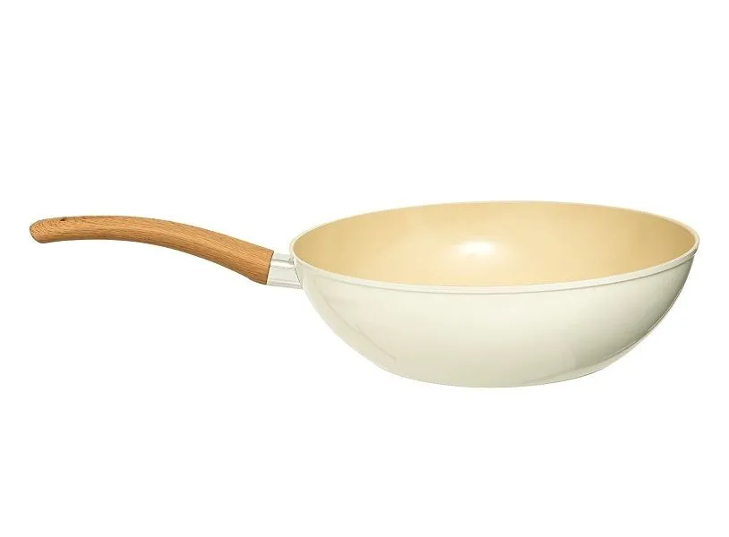 5five Cream Recycled Aluminium Non-Stick Wok 28.5cm 3Lt