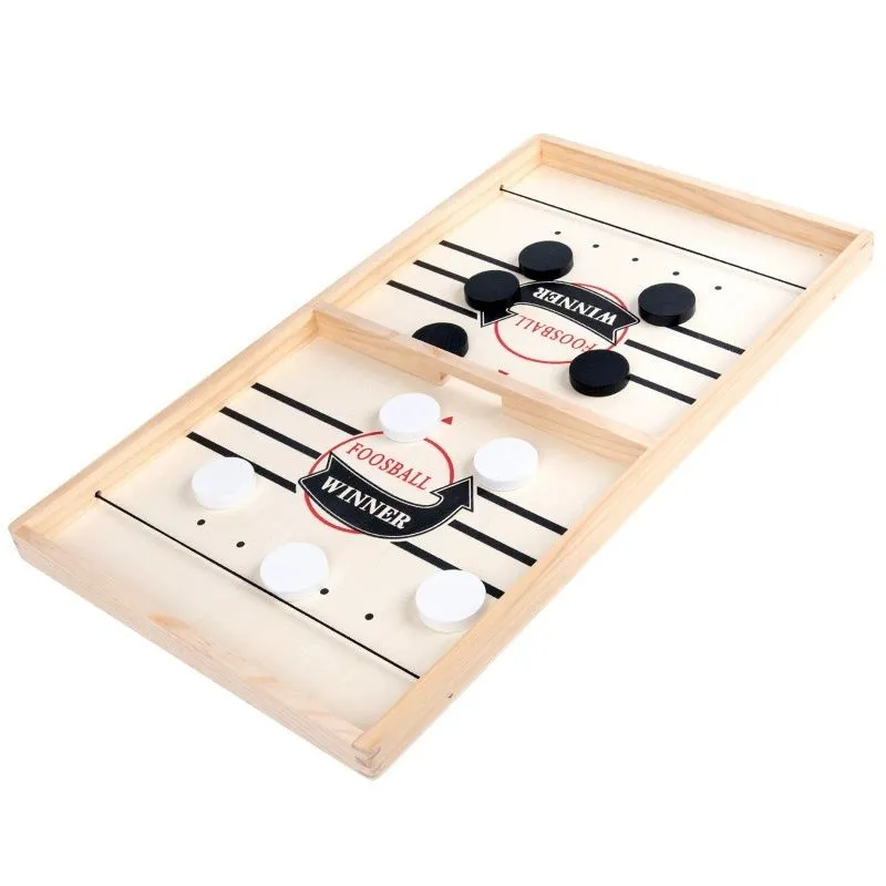 Wooden Sling Puck Board Game Classic Strategy Table Game