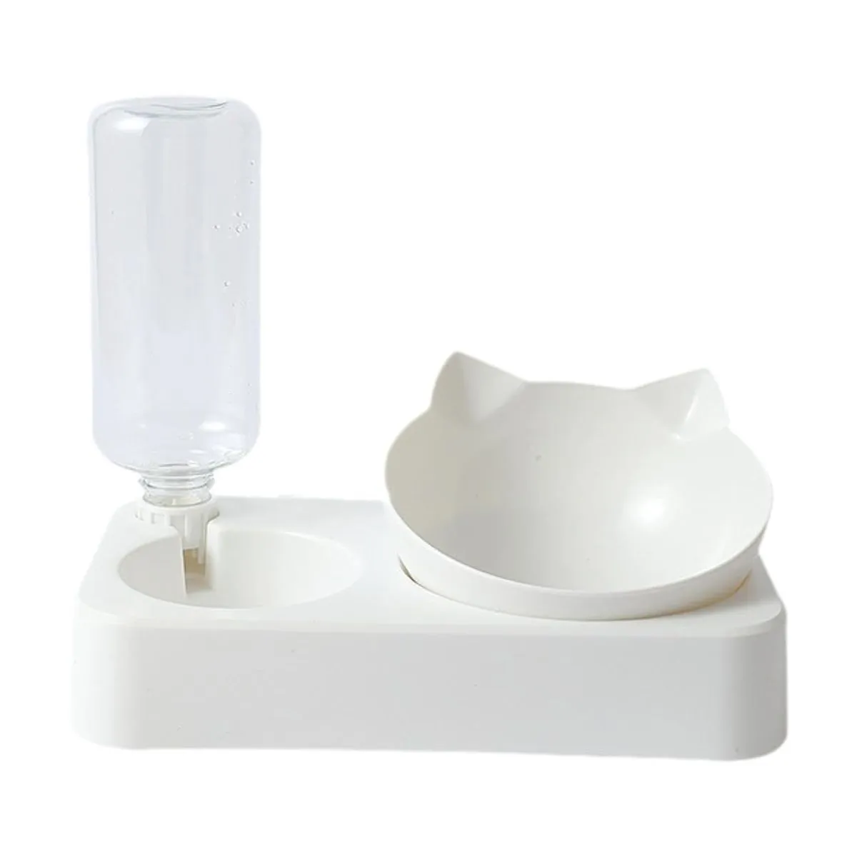 Cat Bowls with Automatic Water Bottle Pet Feeder Stand for Cat & Small Dog