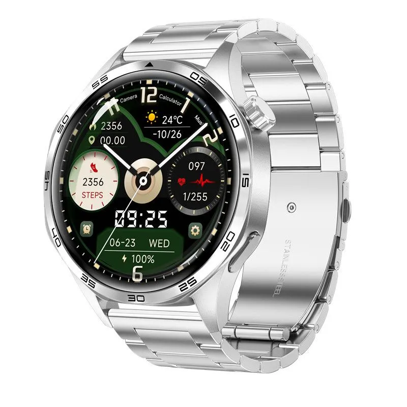 Silver Steel Watch5 Pro 1.53" BT Call Wireless Charge