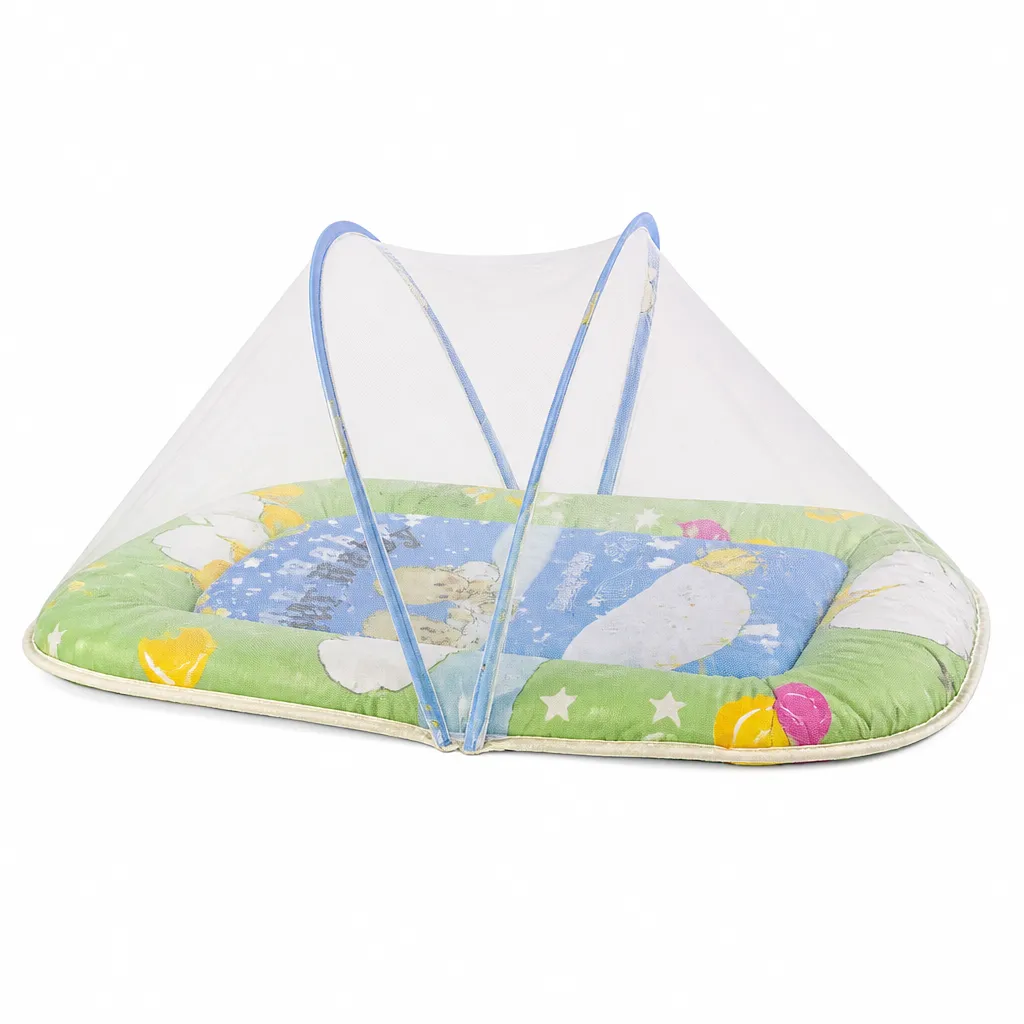 Baby Sleeping Mat with Attached Mosquito Net for Comfort