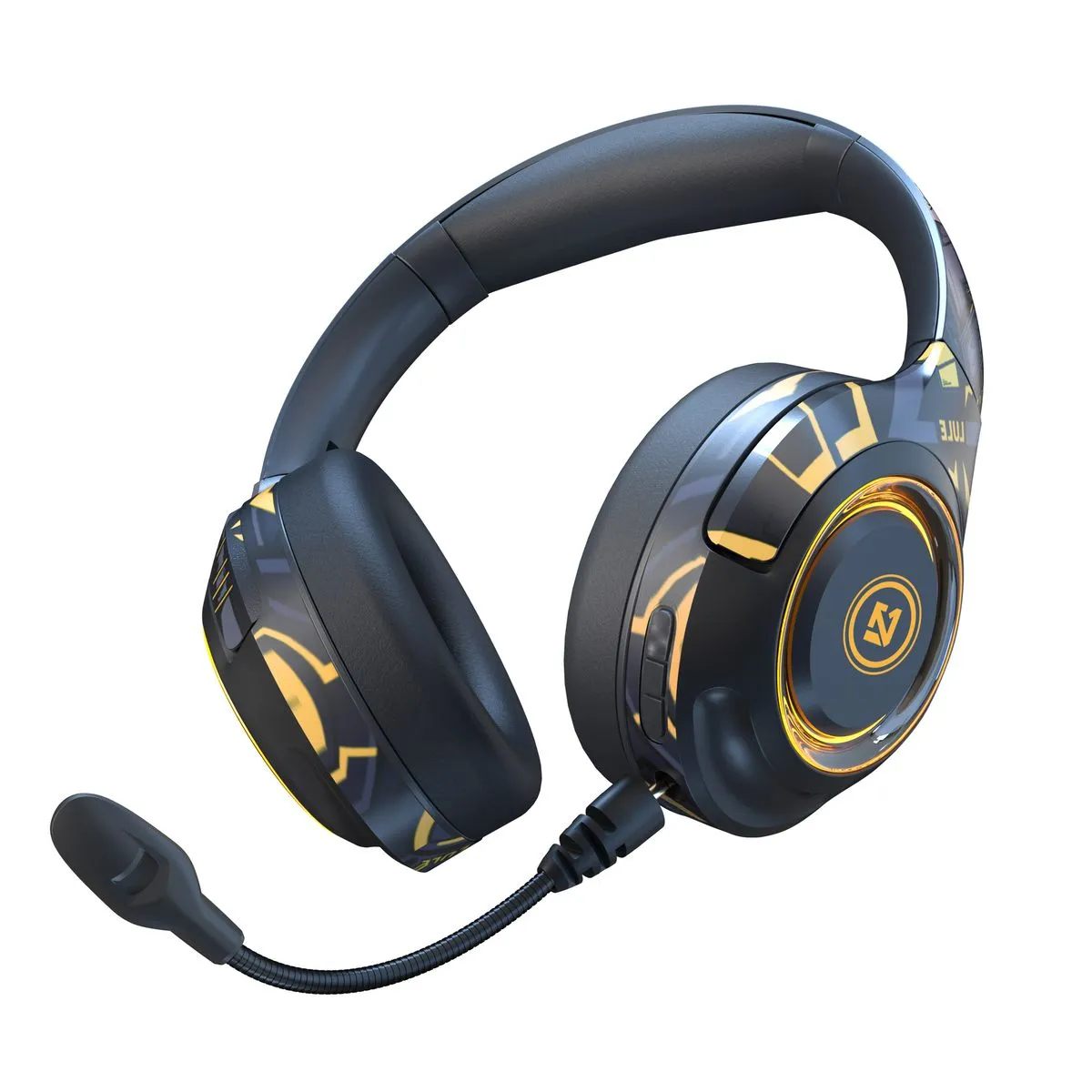 Wireless Sports Luminous Gaming Earphones - Black
