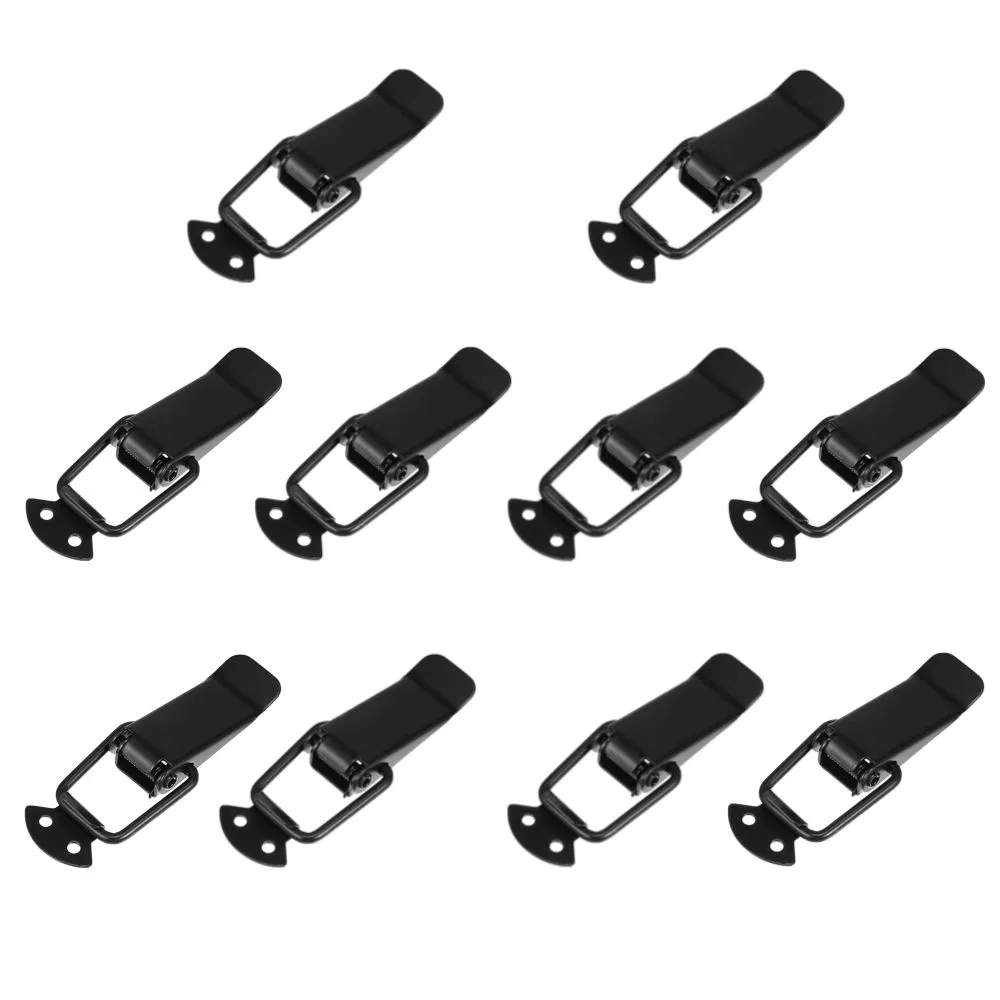 Home Tool DIY Security Toggle Locking Latch Set Of 10 (7.5cm) - Black