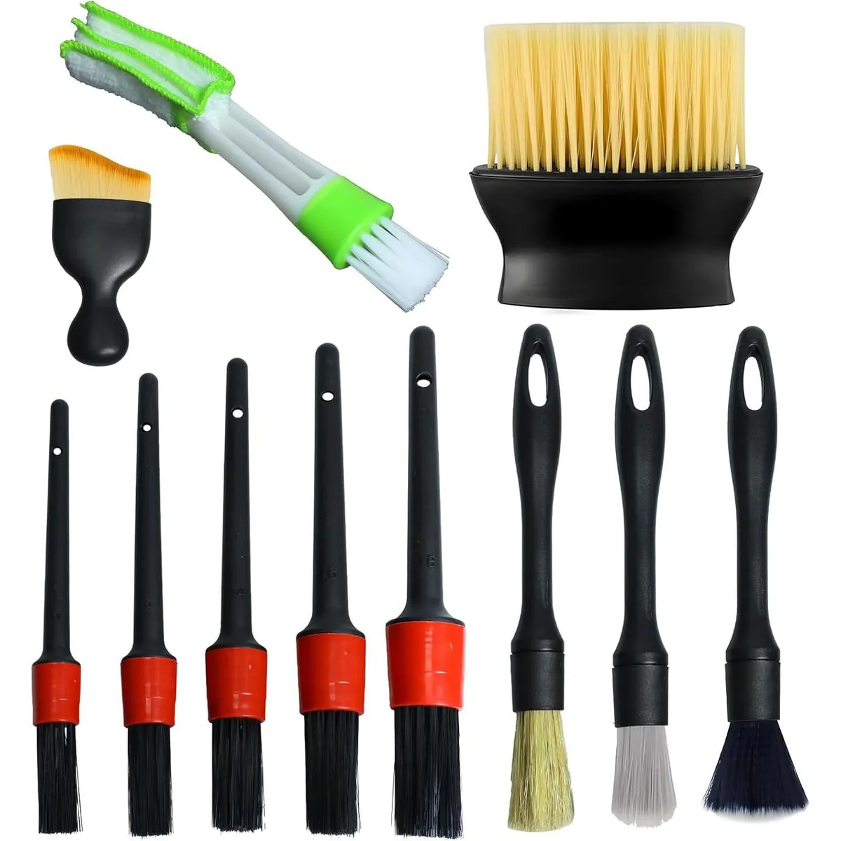 11PCS Car Interior Detailing Brush Set for Air Vent & Dashboard Cleaning