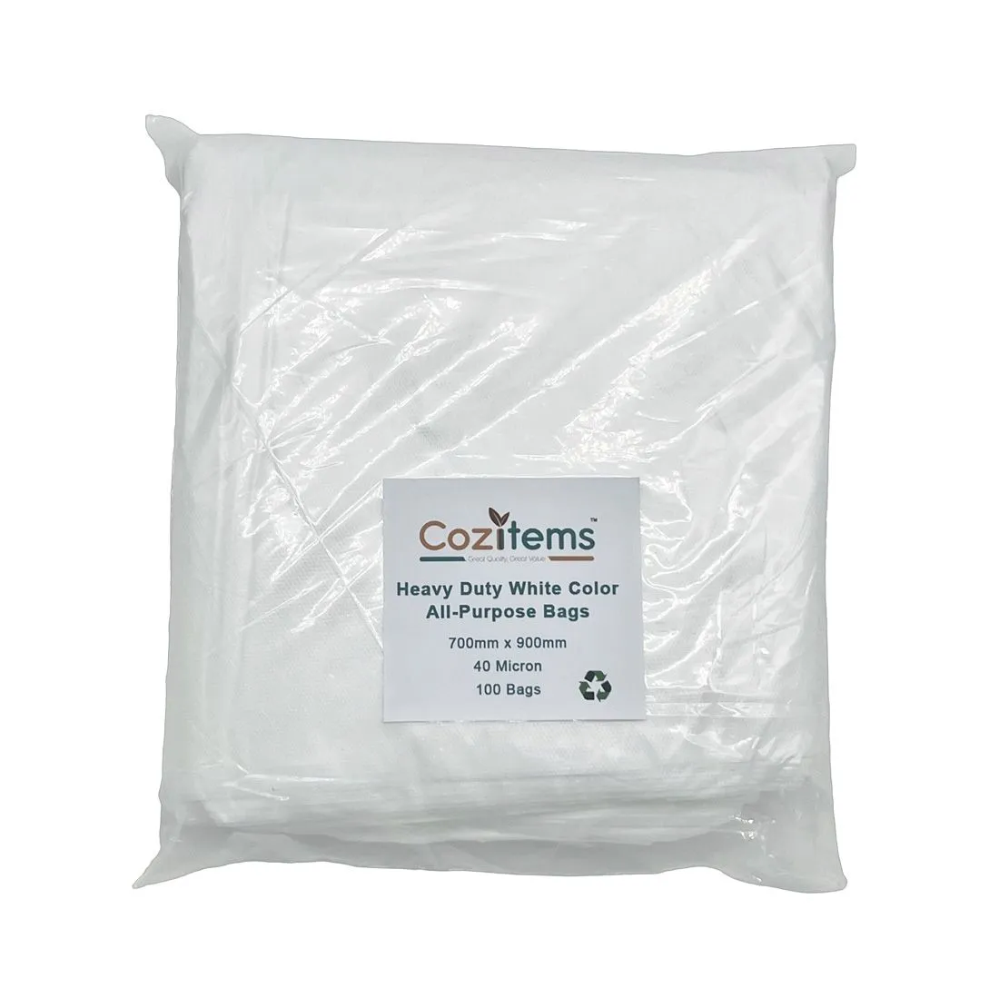 Cozitems - Heavy-Duty White Refuse Bags - 700 x 900mm - 40 Microns