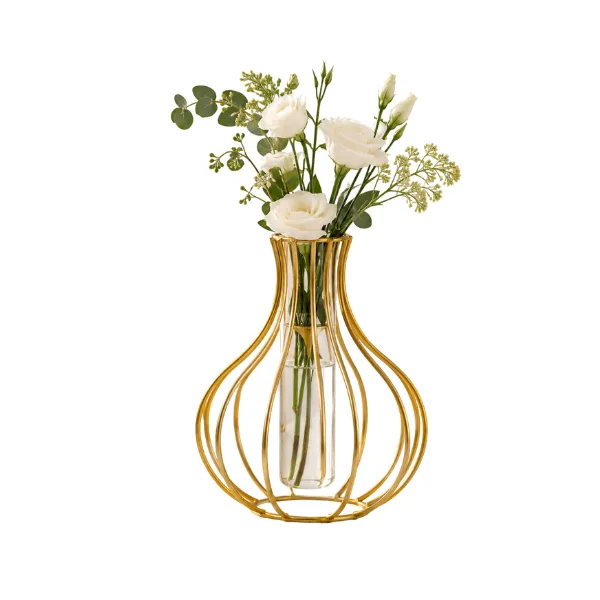 Modern Decorative Mini Flower Vase Gold - 12x12x16cm