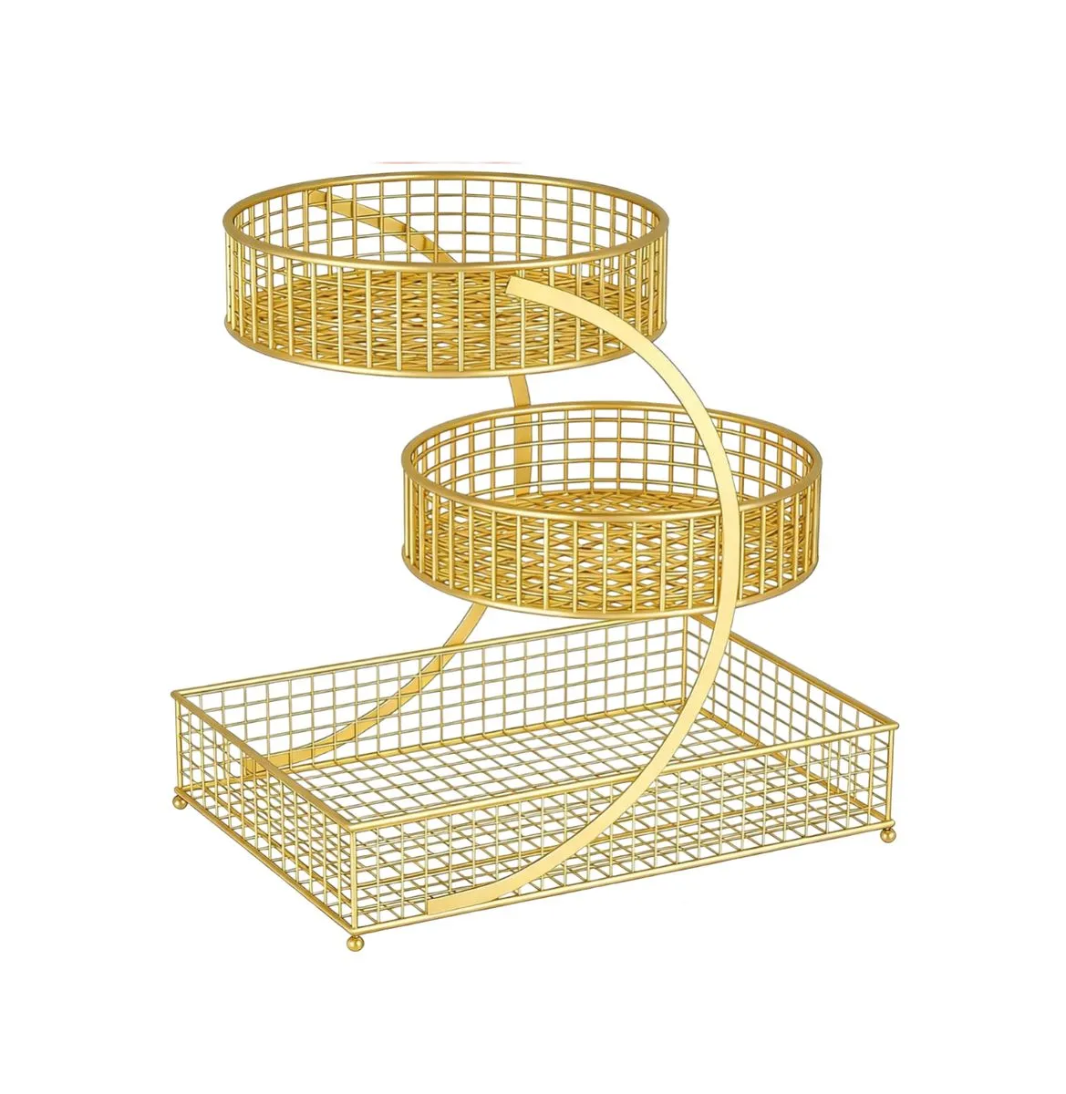 3-Tier Metal Countertop Organizer Basket for Bathroom Kitchen