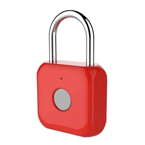 Lock Smith Smart Padlock with Fingerprint Sensor - USB Charge - Red