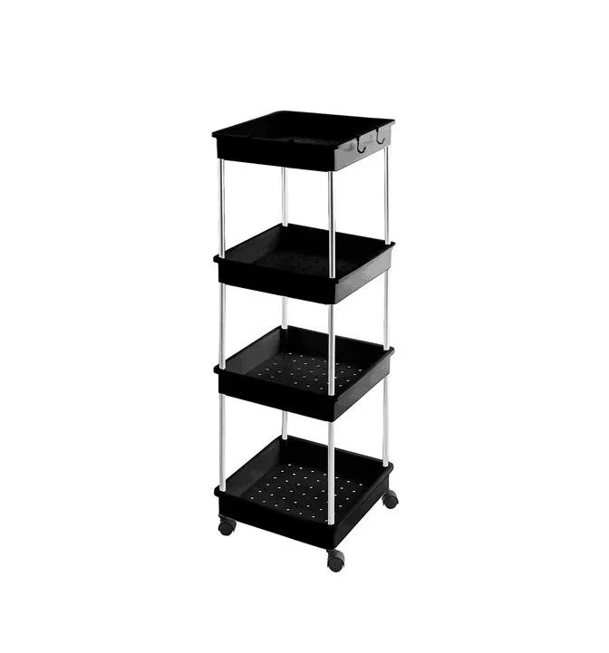 4 Tier Square Moveable Storage Rack